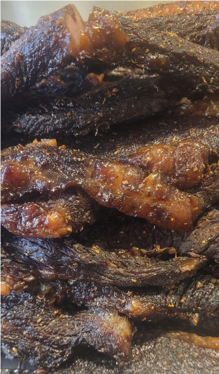 Glazed meat close-up