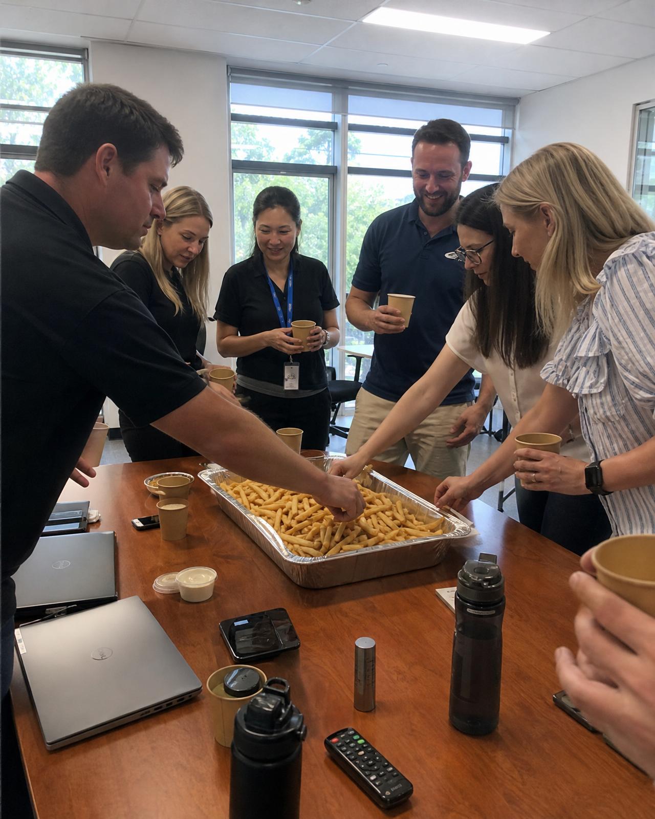 Chip N Dip at a corporate lunch
